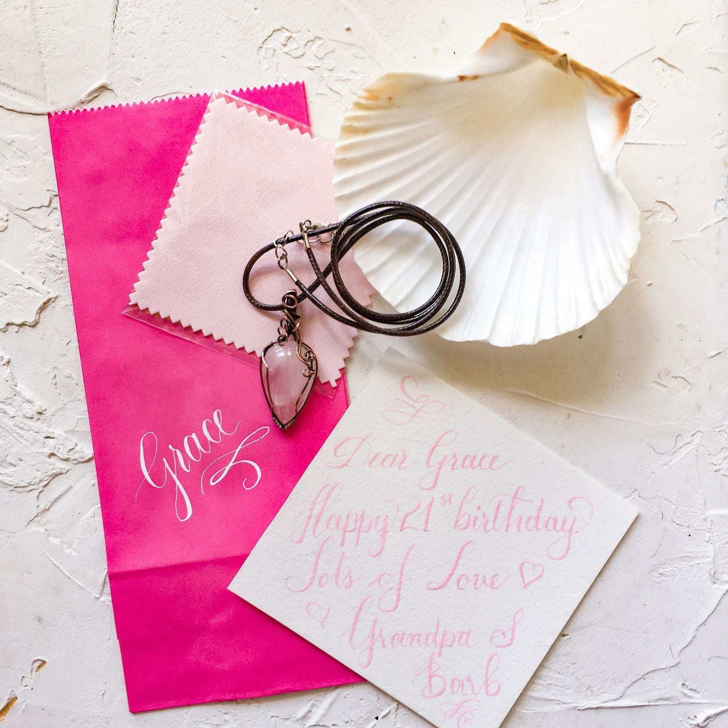 Add custom calligraphy to your order - Copper Jewels