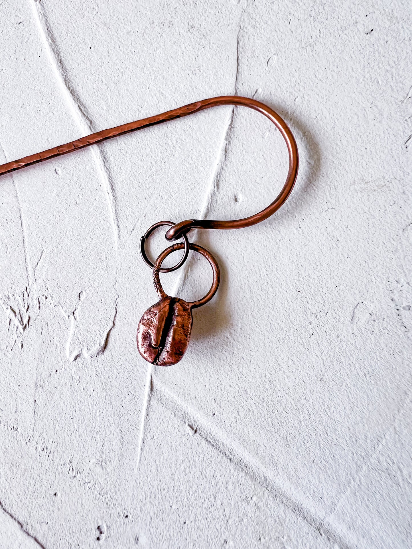 Copper Bookmark with Coffee Bean Motif