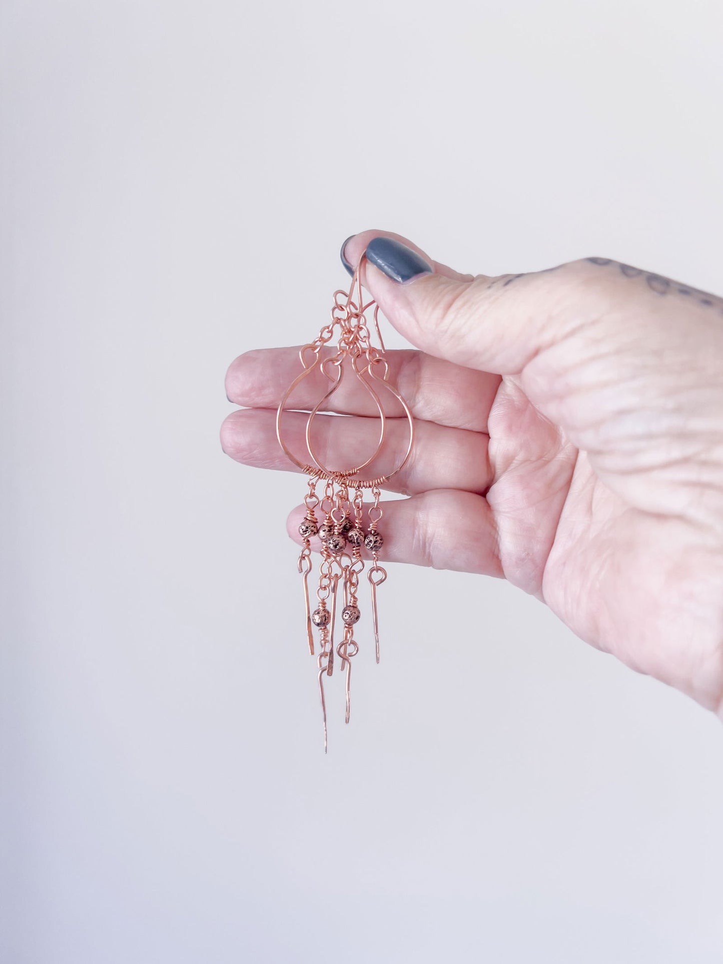 Copper Cascade Pure Copper Earrings - Copper Jewels