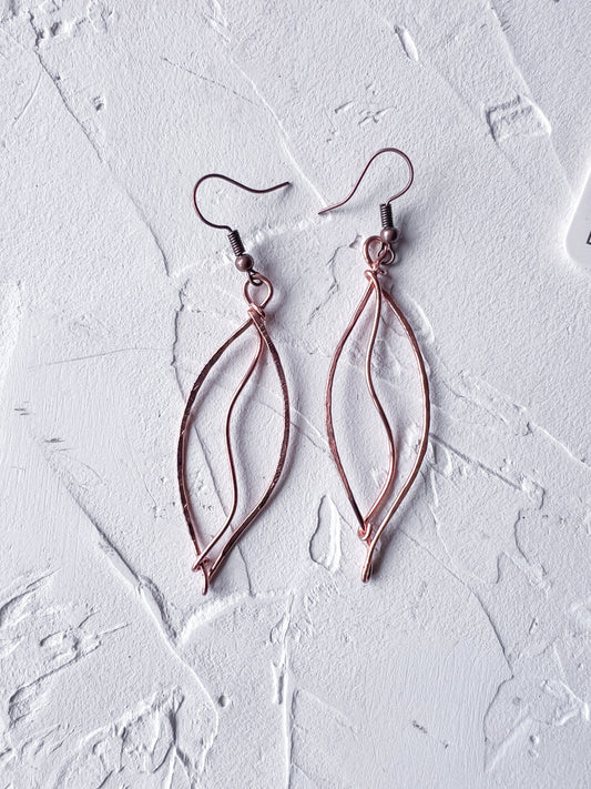 Leaf Motif Copper Earrings