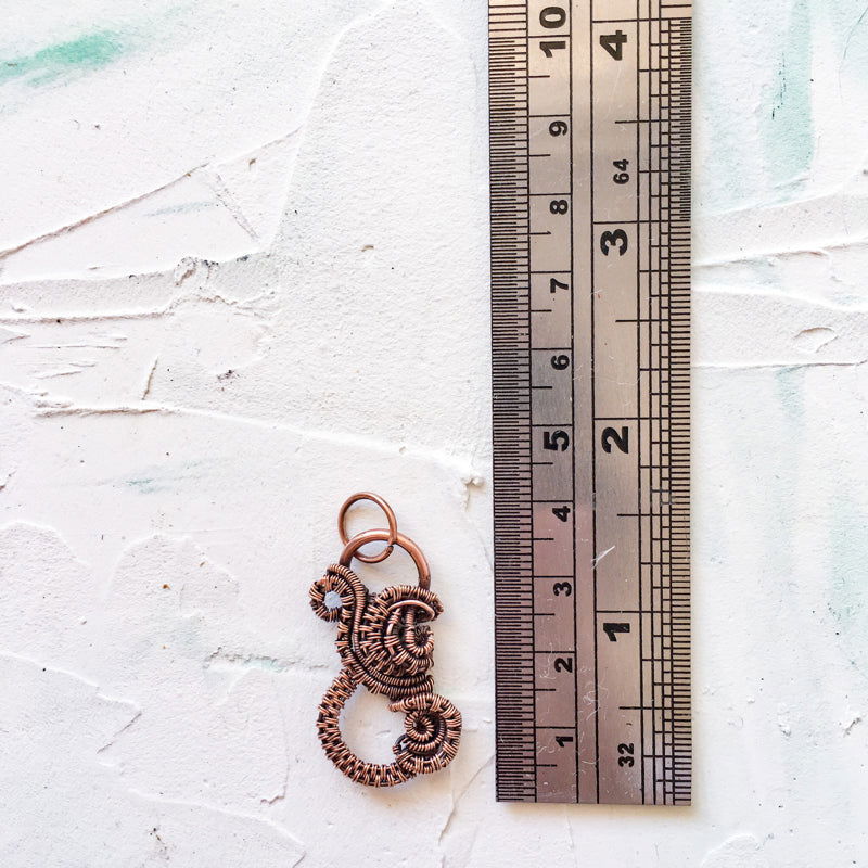 Copper Wire Woven Pendant Hand Made Amulet - Copper Jewels