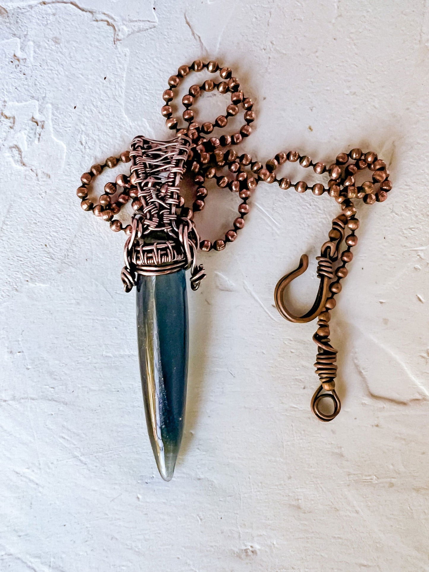 Copper and Lampwork Bead Pendant - Copper Jewels