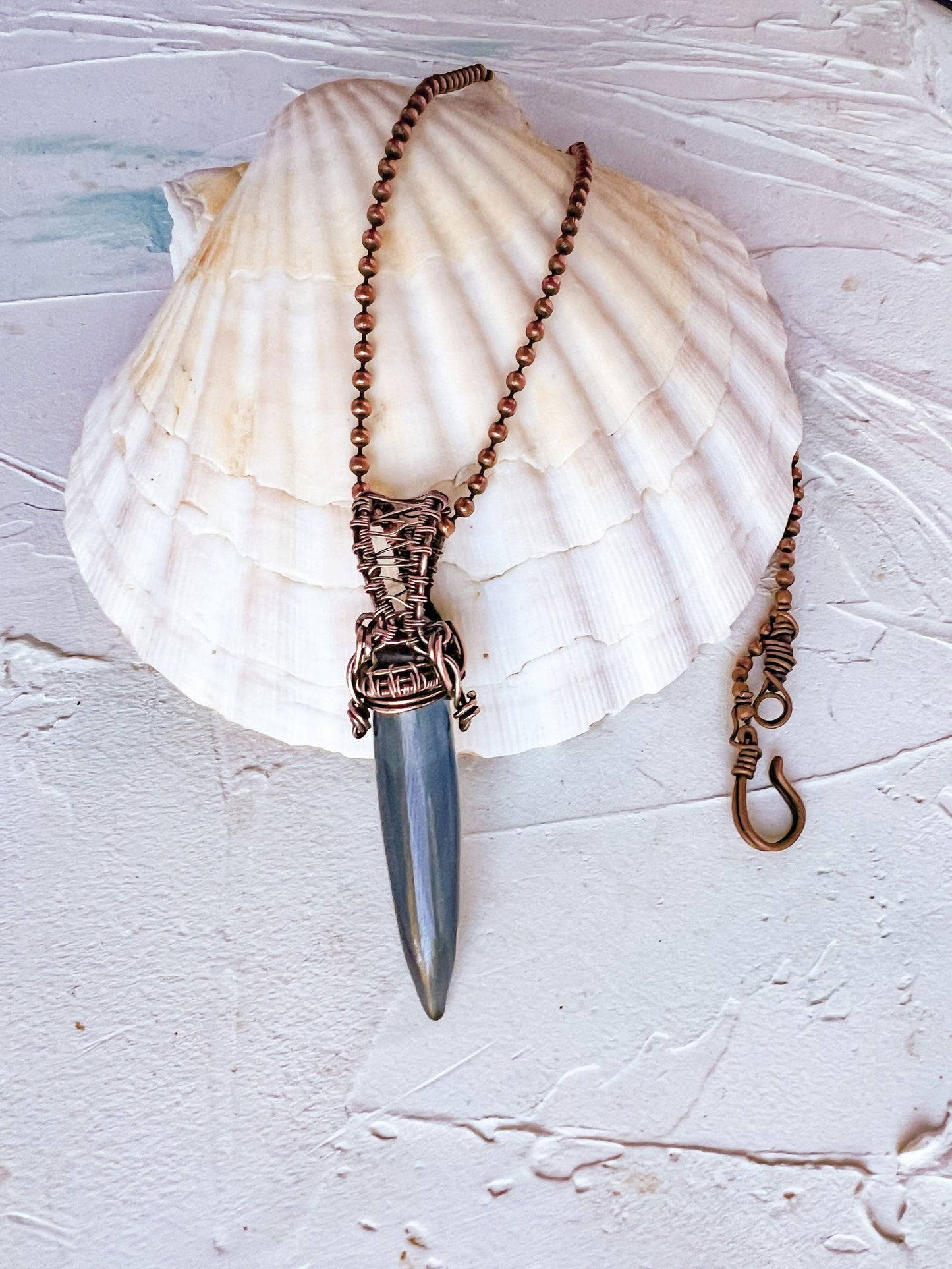 Copper and Lampwork Bead Pendant - Copper Jewels
