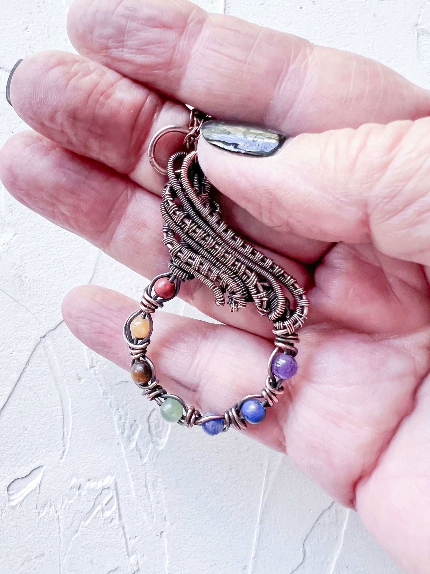 Exquisite Chakra Pendant with 7 Chakra Points Crystals - Copper Jewels