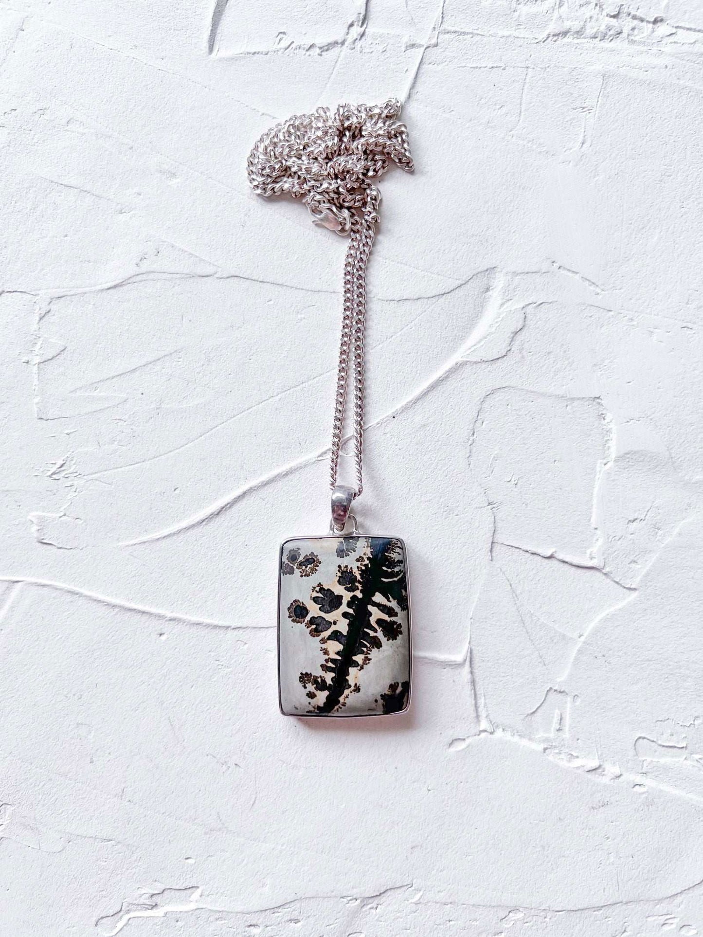 Exquisite Hand Crafted Jasper and Silver Pendant - Copper Jewels