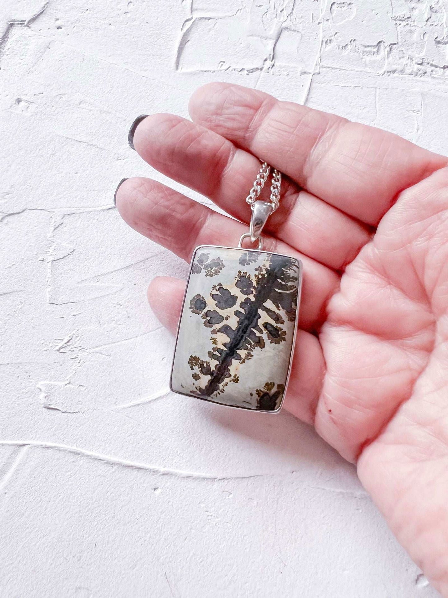 Exquisite Hand Crafted Jasper and Silver Pendant - Copper Jewels
