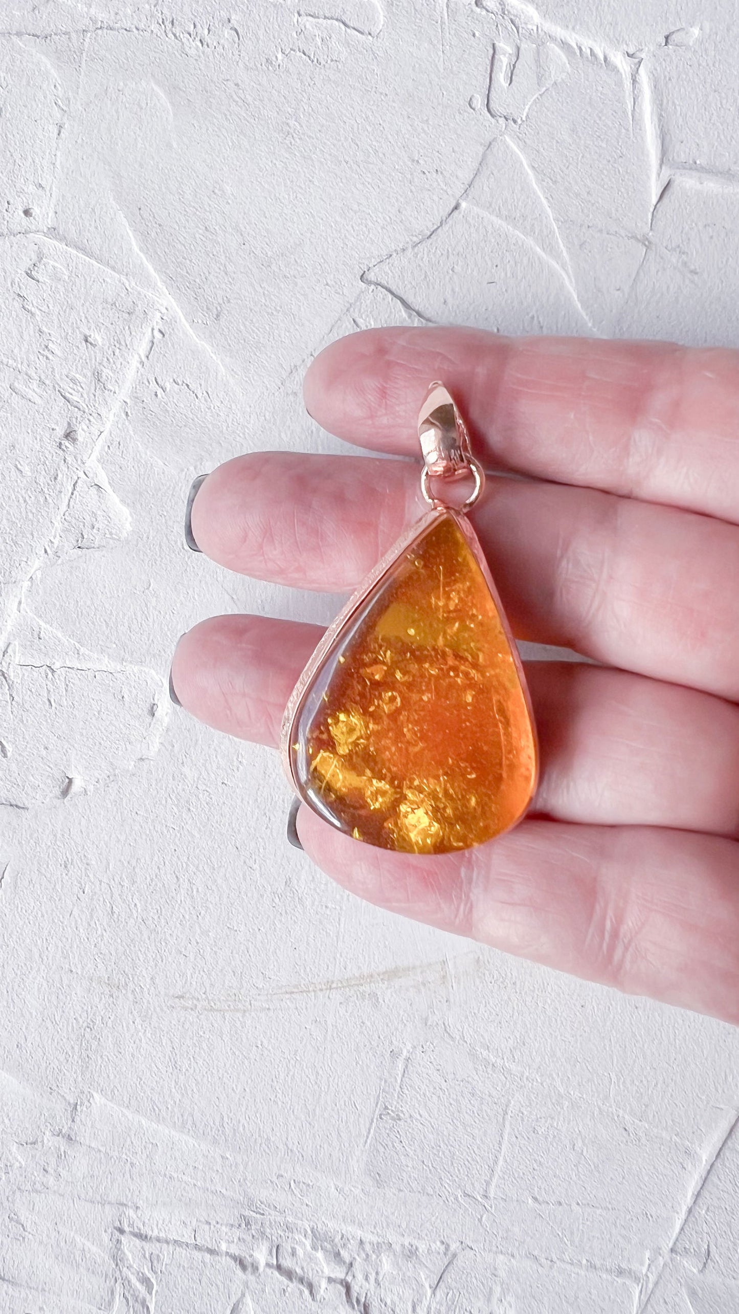 Golden Sunset - Copper and Amber Pendant - Copper Jewels