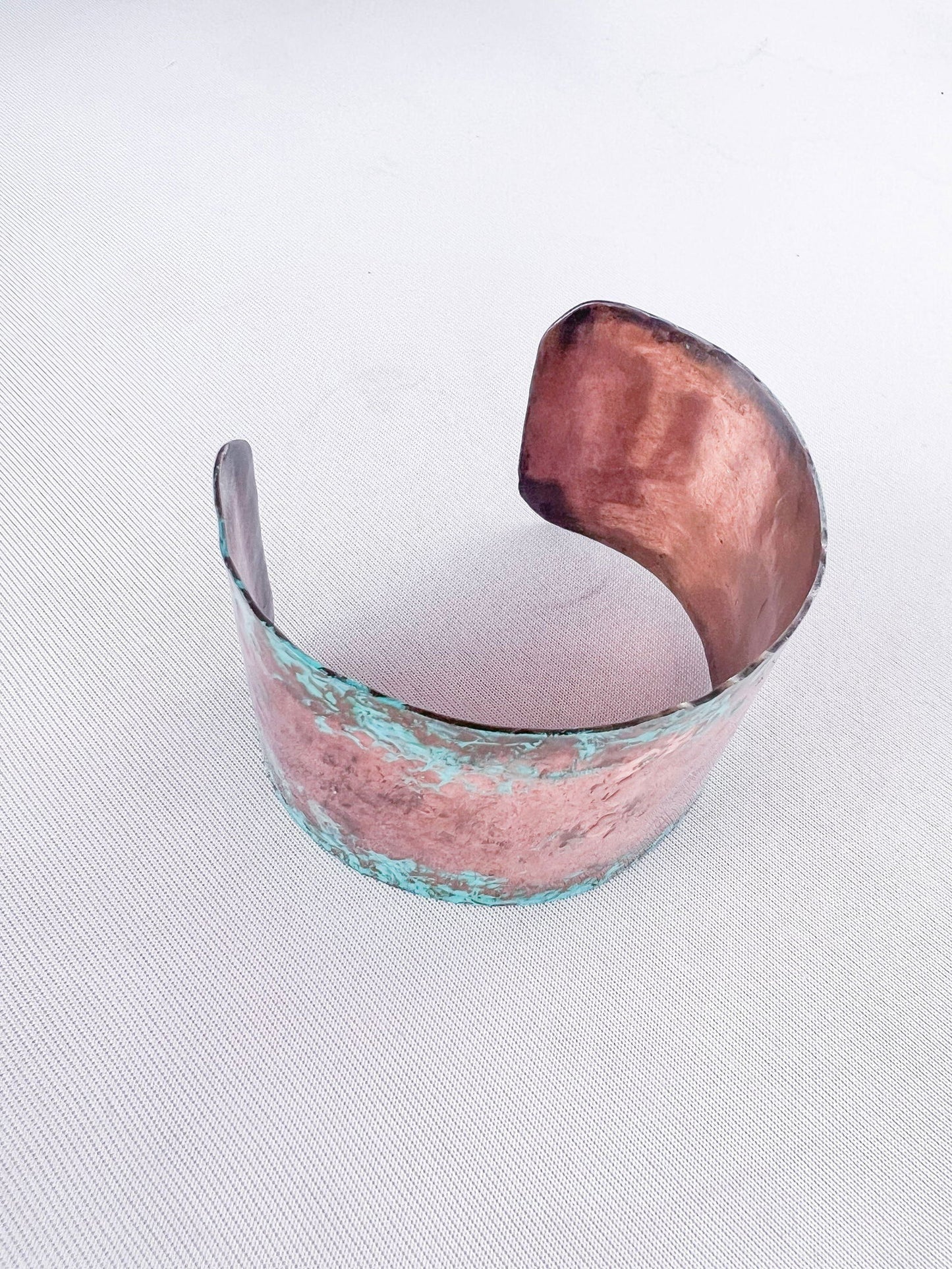 Hand hammered Copper Bangle Verdigris Patina - Copper Jewels