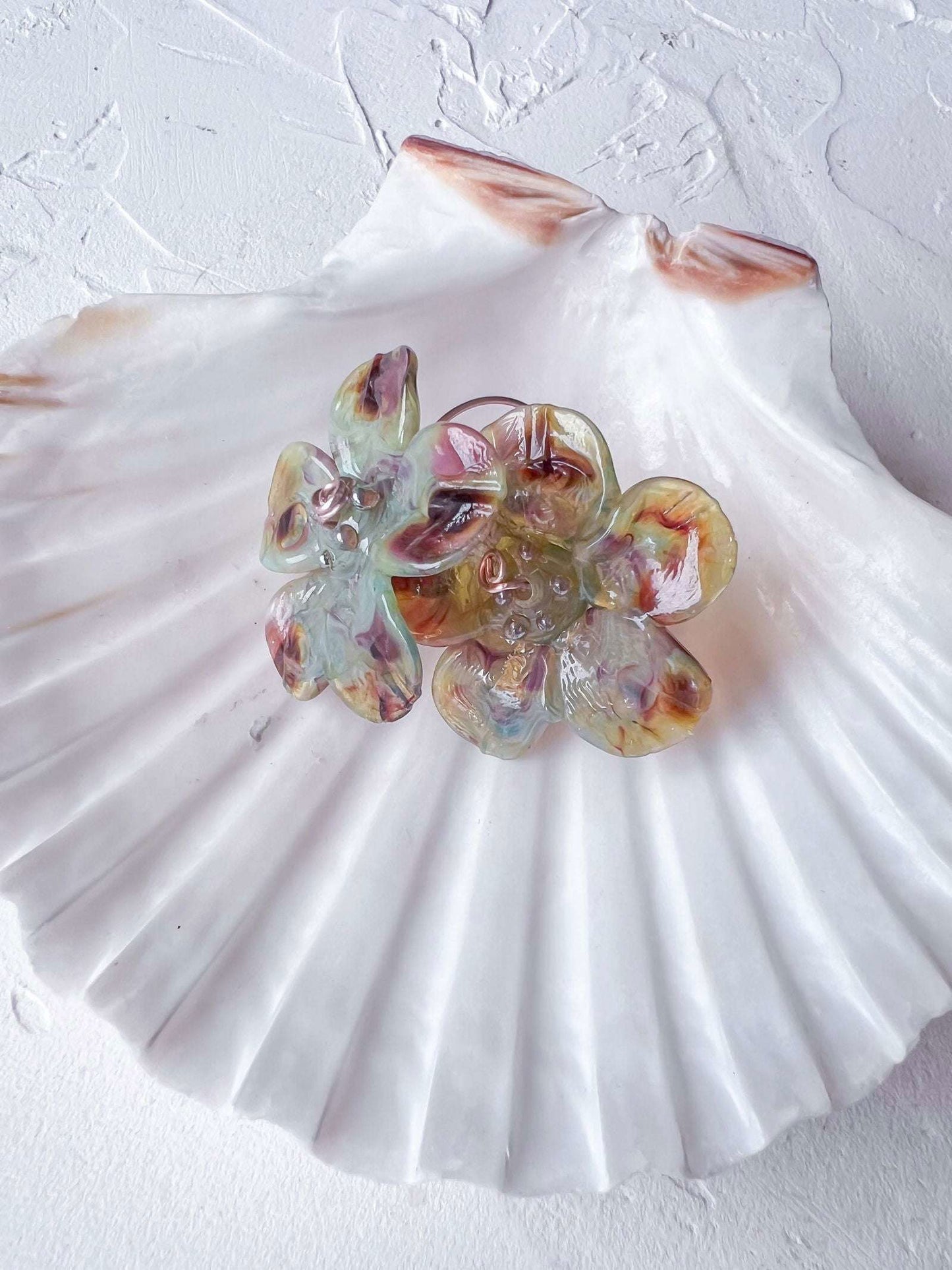 Handmade Whimsical Rose Gold Filled Wire and Lampwork Earrings - Copper Jewels