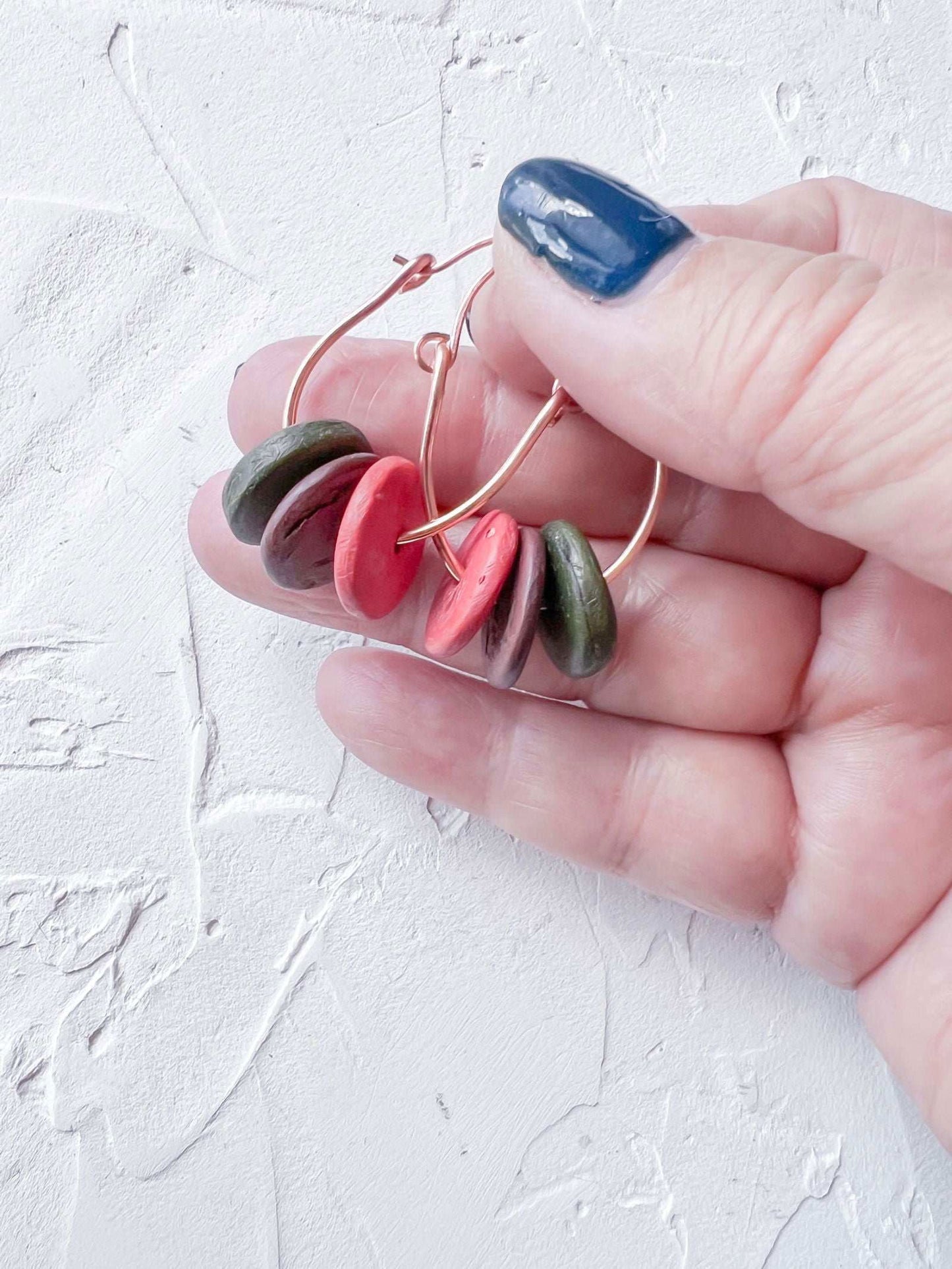 Handmade Wooden Beads Earrings - Copper Jewels