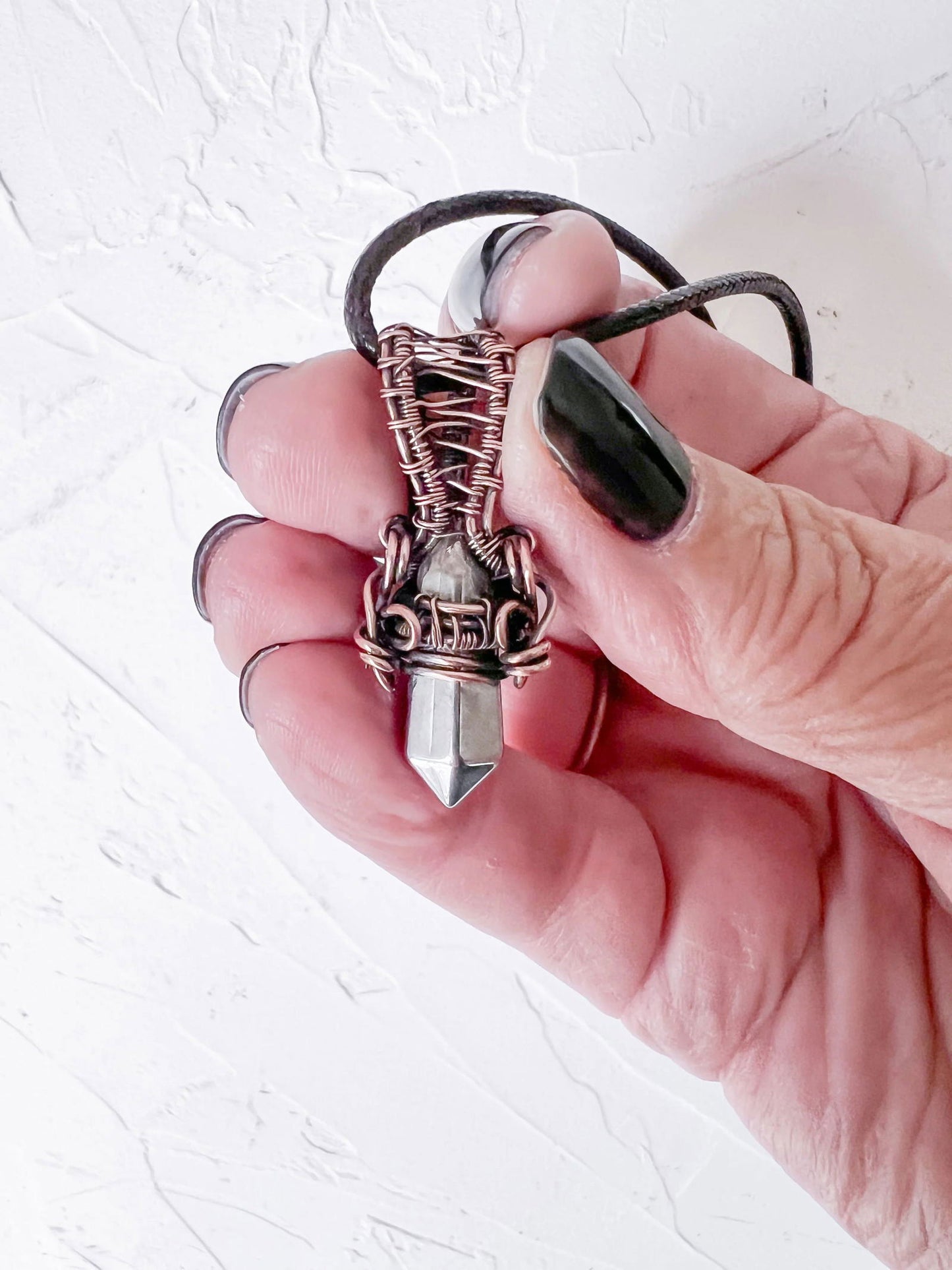 Hematite Point Pendant - Copper Jewels