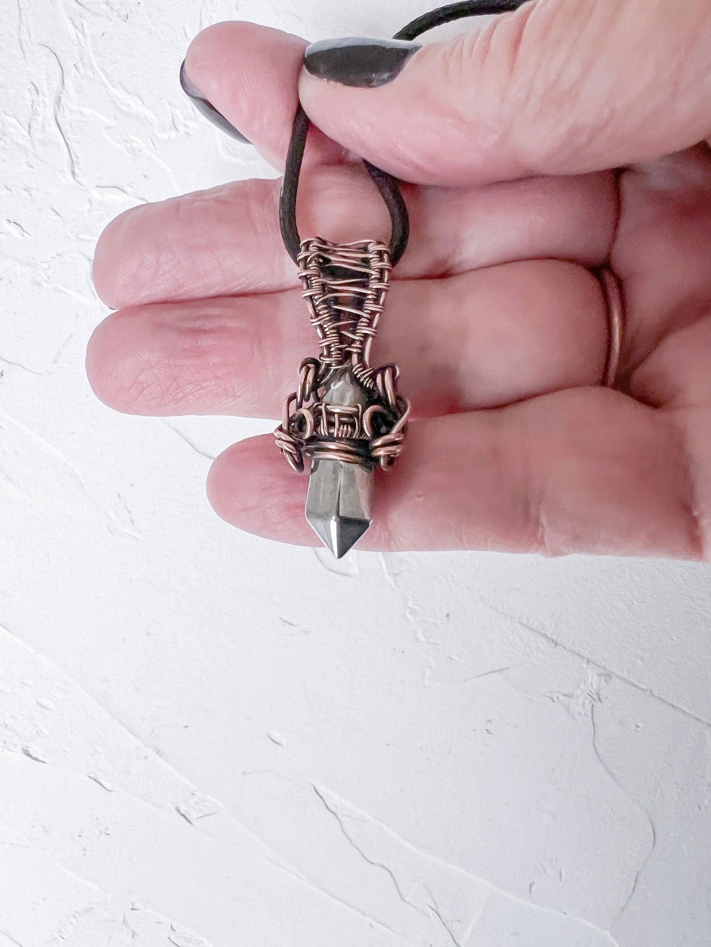Hematite Point Pendant - Copper Jewels
