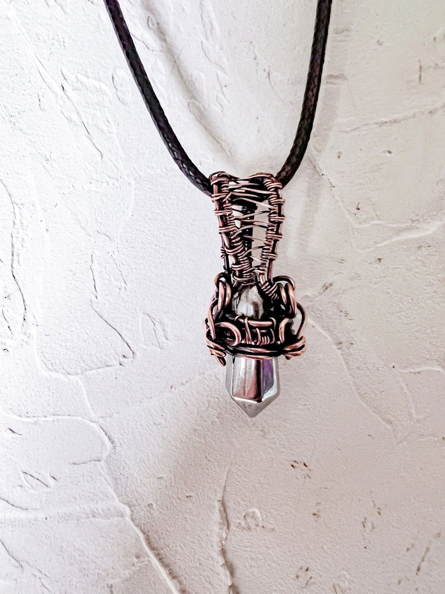 Hematite Point Pendant - Copper Jewels