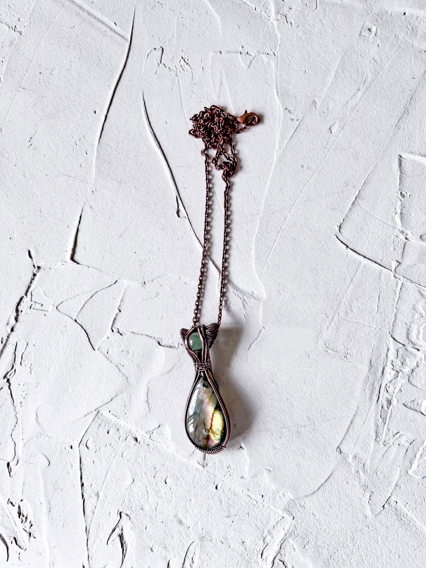 Labradorite and Avenurine Copper Necklace - Copper Jewels