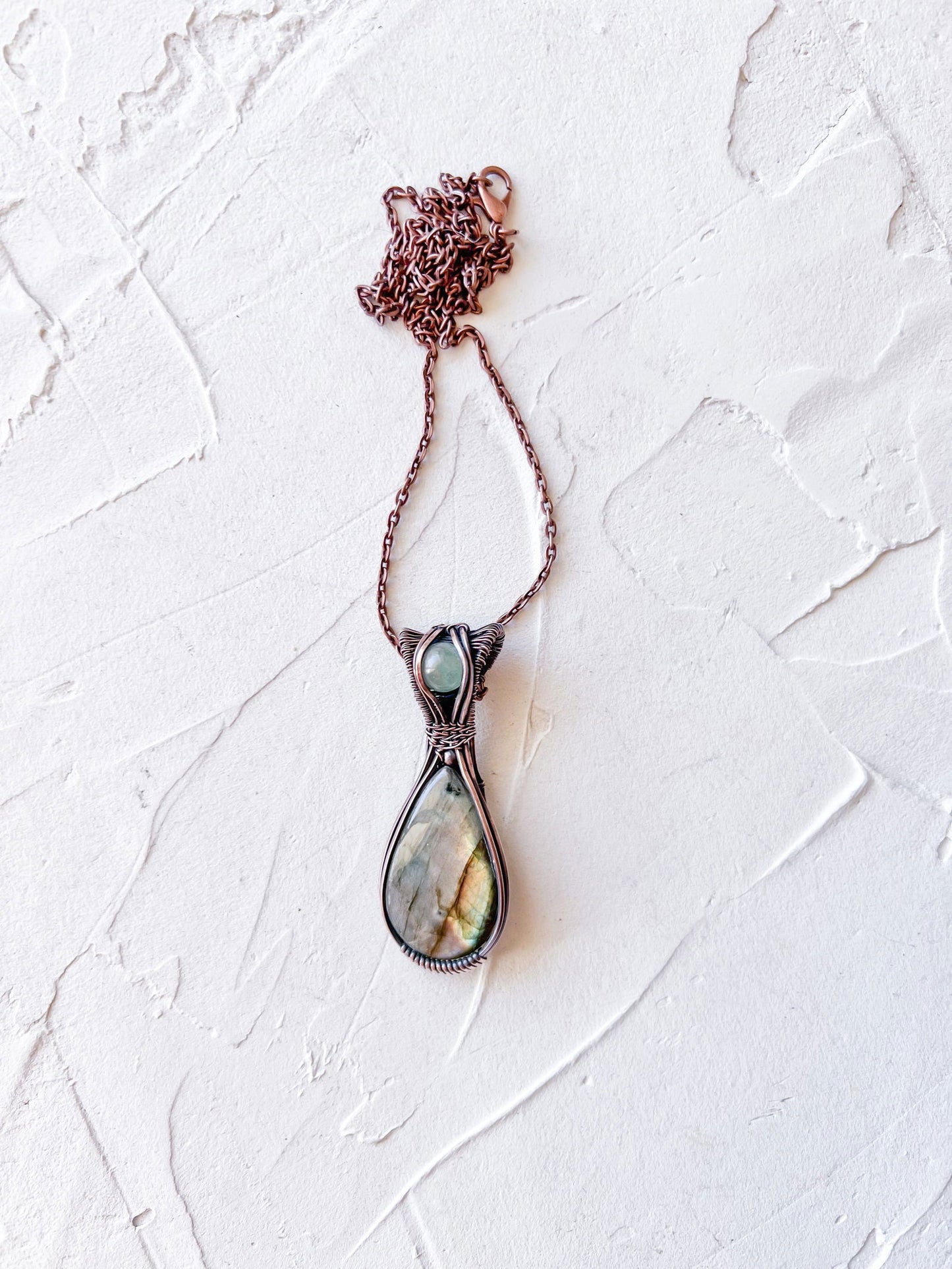 Labradorite and Avenurine Copper Necklace - Copper Jewels