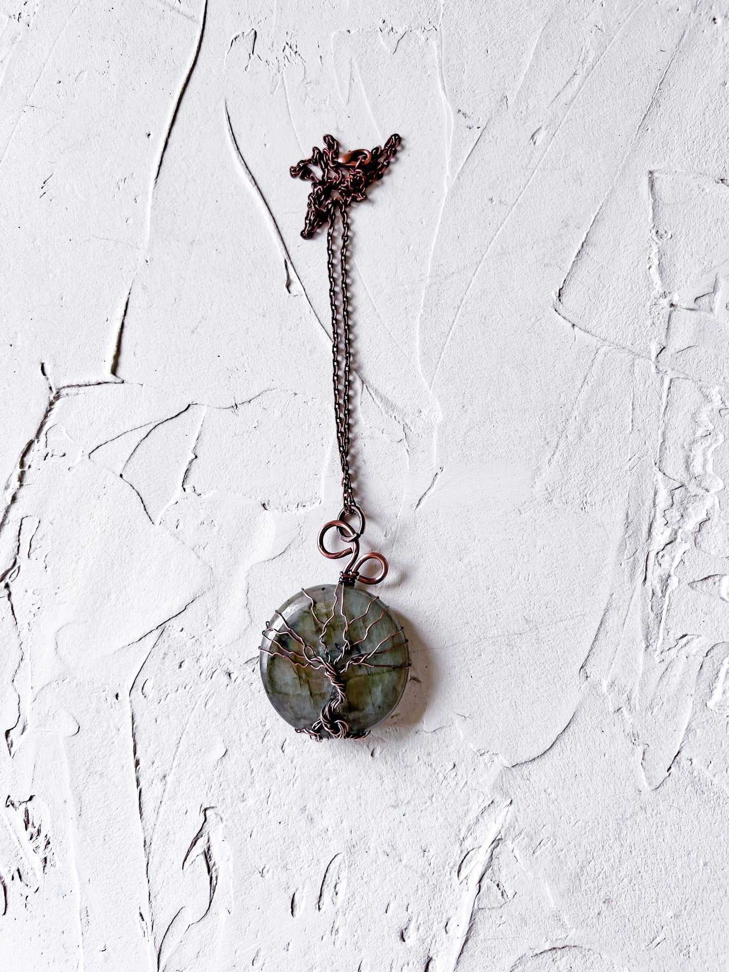 Labradorite and Tree of Life Copper Necklace - Copper Jewels