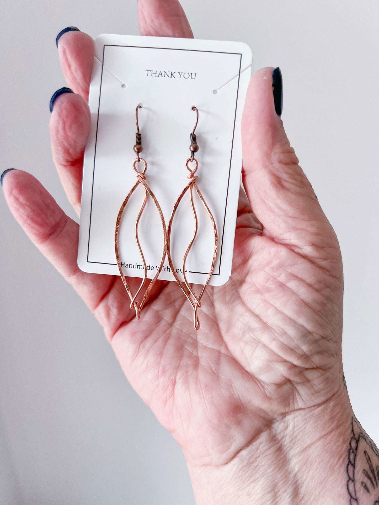 Leaf Motif Copper Earrings - Copper Jewels