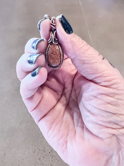 Mini Copper Pendants Goldstone