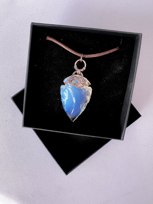 Opalite Arrowhead with Celtic Knot Accent