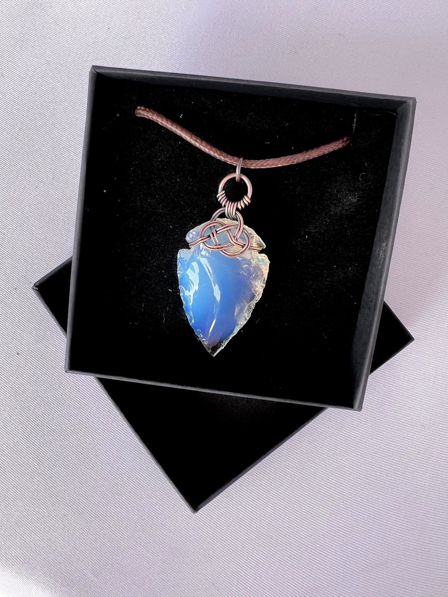 Opalite Arrowhead with Celtic Knot Accent - Copper Jewels