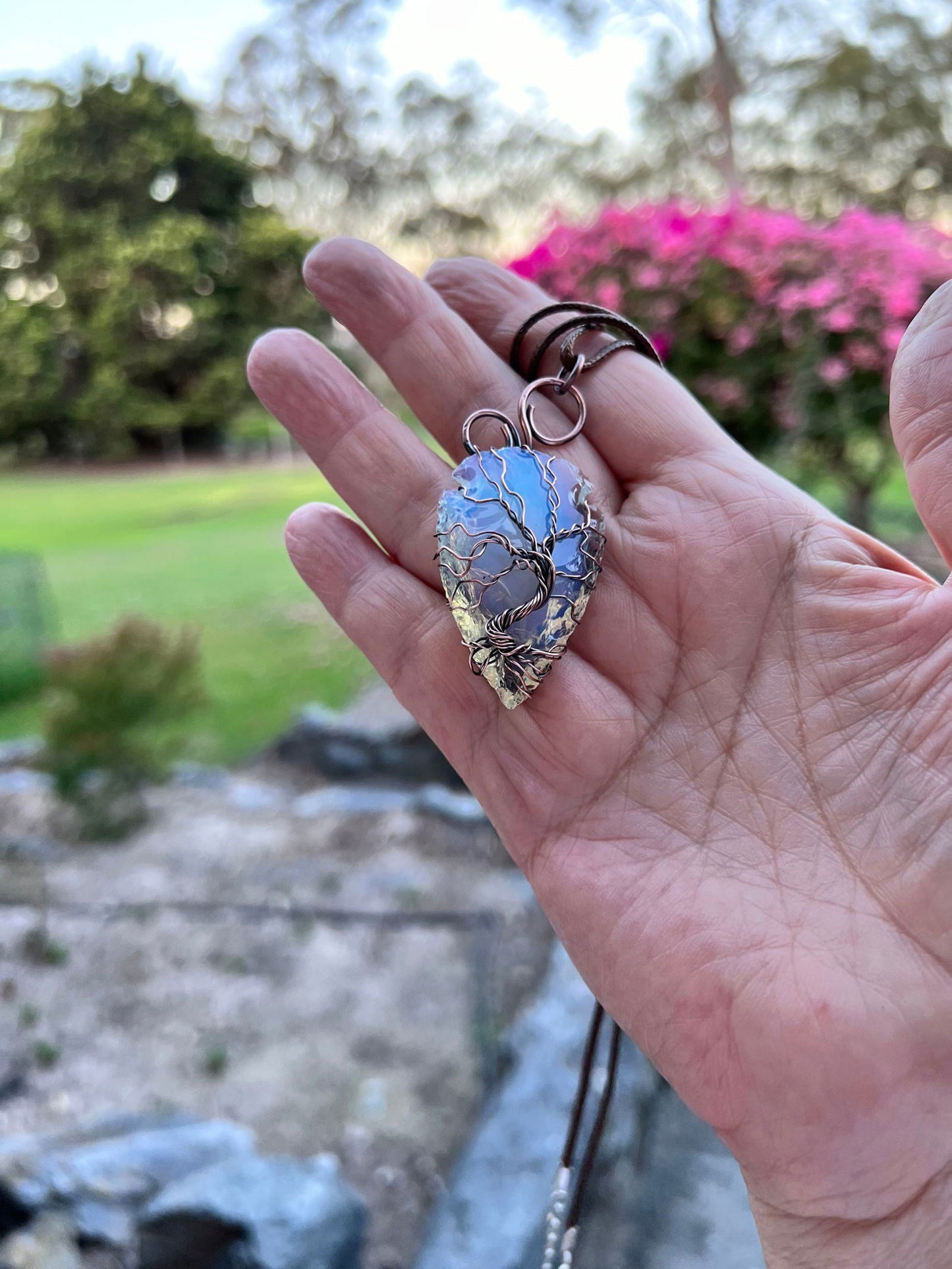 Opalite Arrowhead with Tree of Life - Copper Jewels