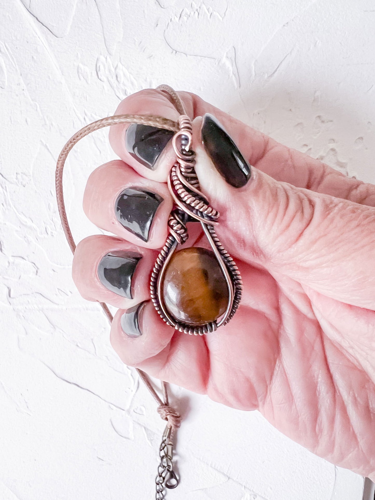 Tiger's Eye and copper Amulet - Copper Jewels