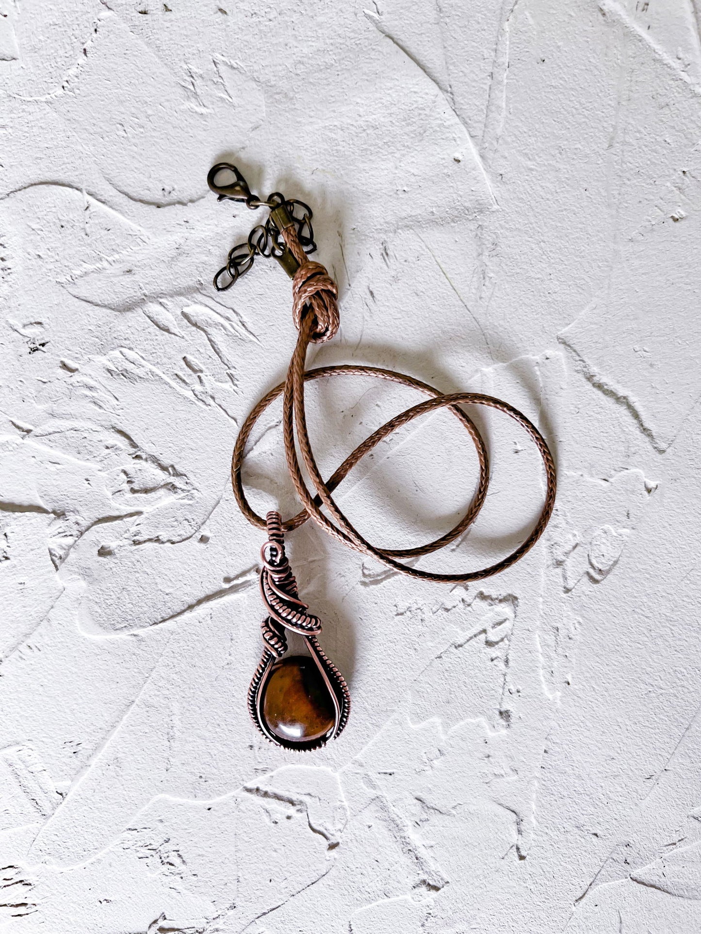 Tiger's Eye and copper Amulet - Copper Jewels