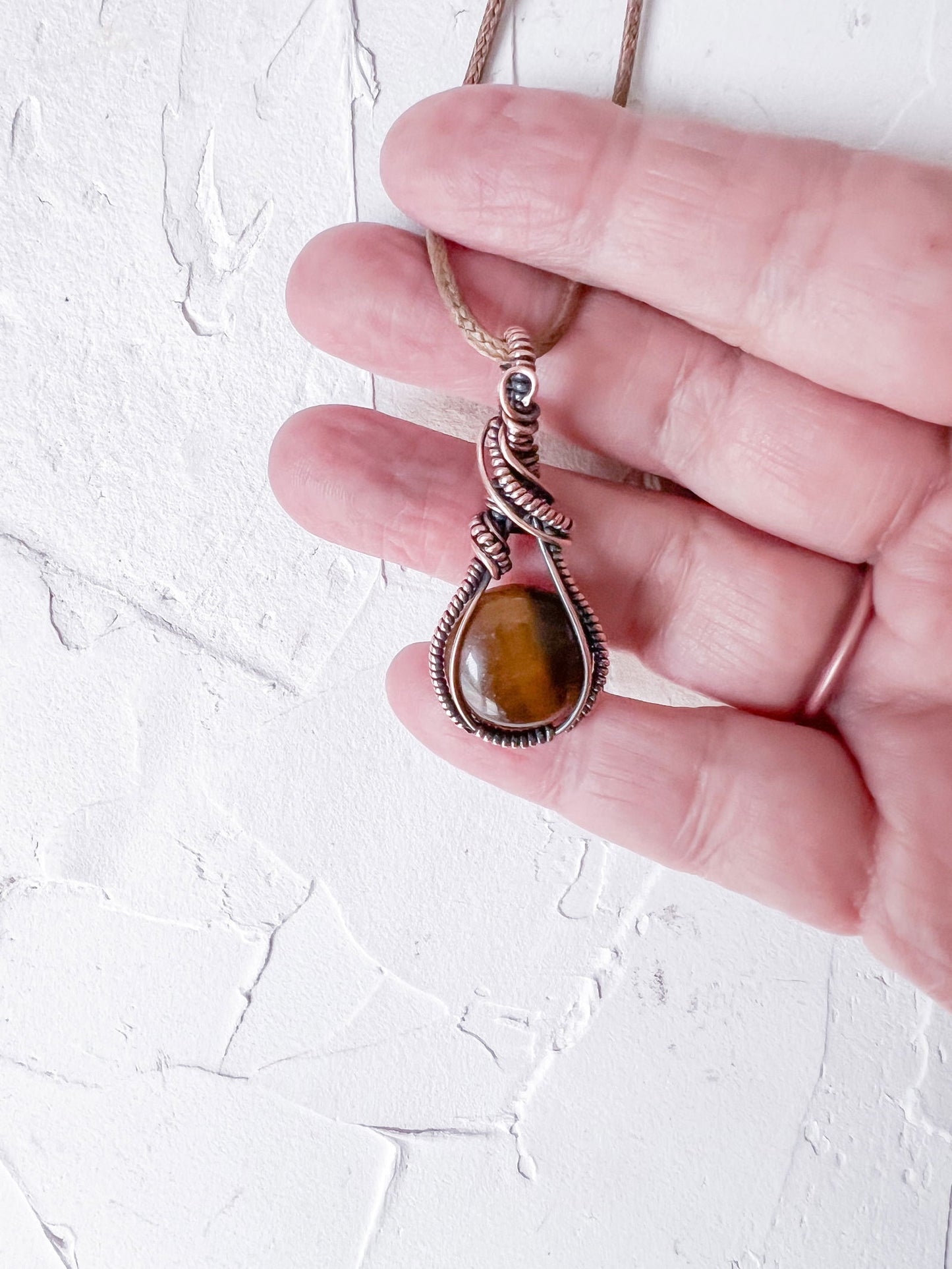 Tiger's Eye and copper Amulet - Copper Jewels