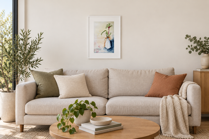 Kangaroo Paw in White Vase – Original Watercolour and Mixed Media Painting