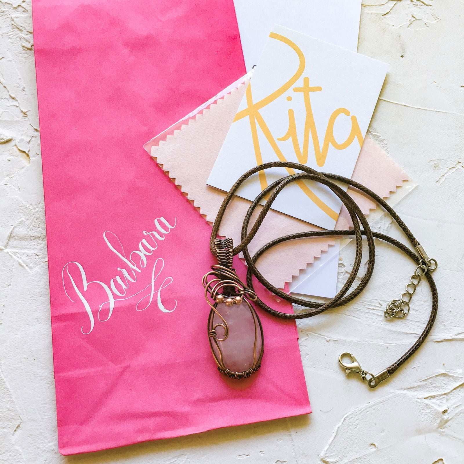 Add custom calligraphy to your order - Copper Jewels