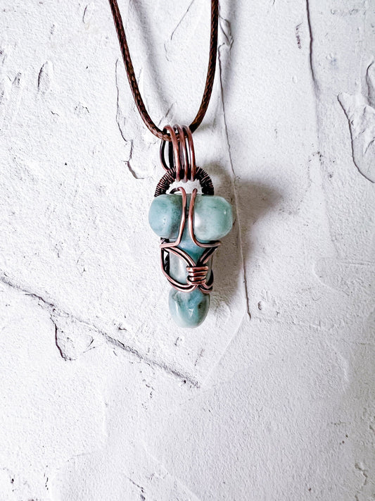 Amazonite Penis Carving - Copper Jewels