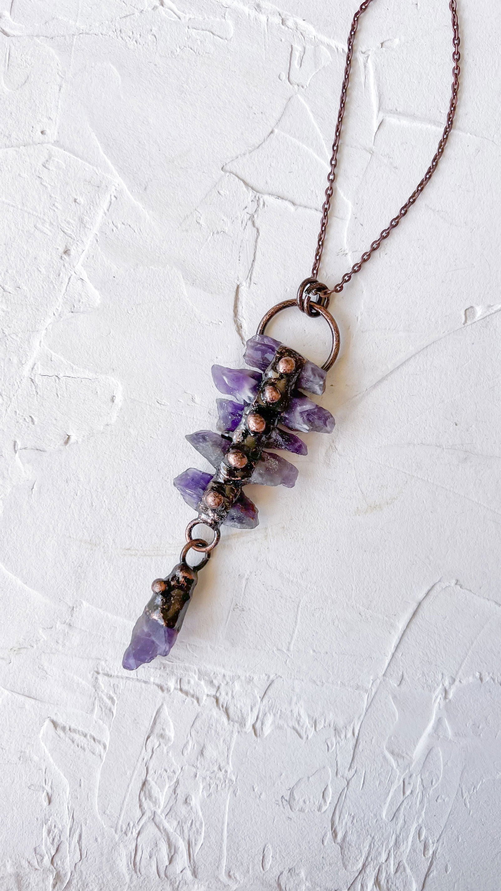 Amethyst Spire Copper Pendant - Copper Jewels