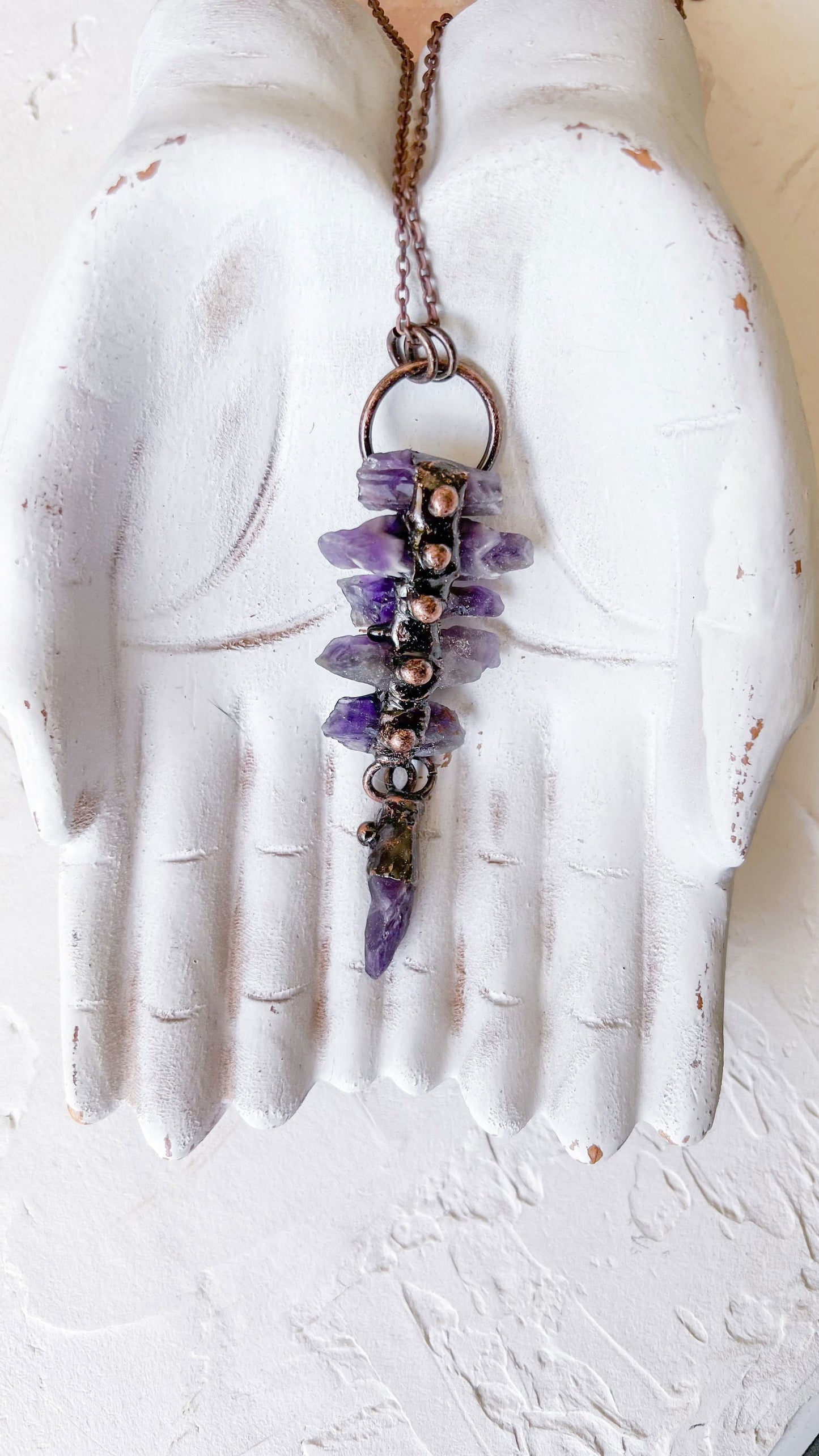 Amethyst Spire Copper Pendant - Copper Jewels