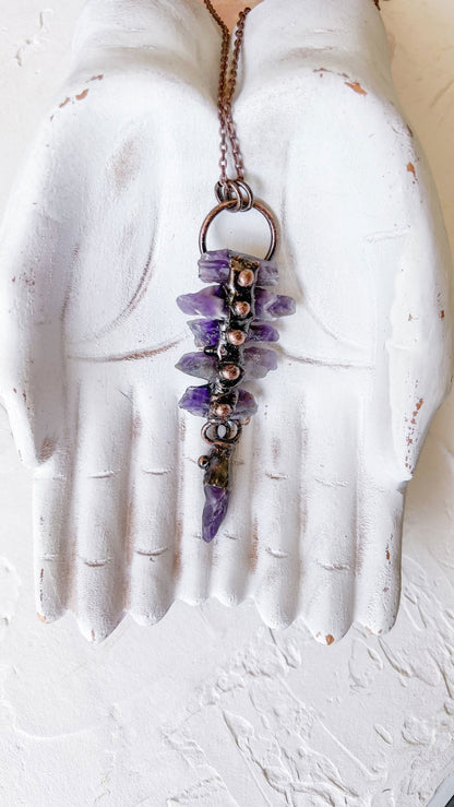 Amethyst Spire Copper Pendant - Copper Jewels