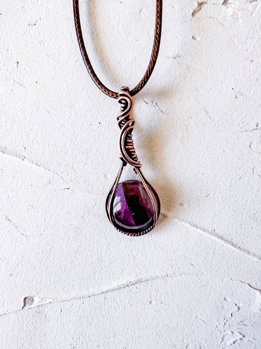 Amethyst and Copper Talisman - Copper Jewels