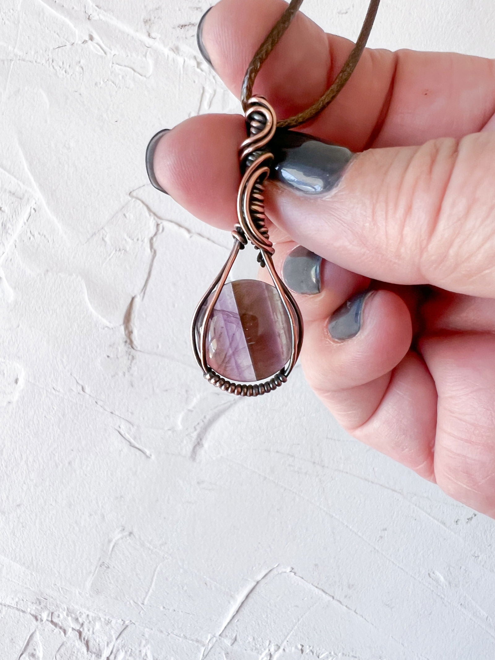 Amethyst and Copper Talisman - Copper Jewels