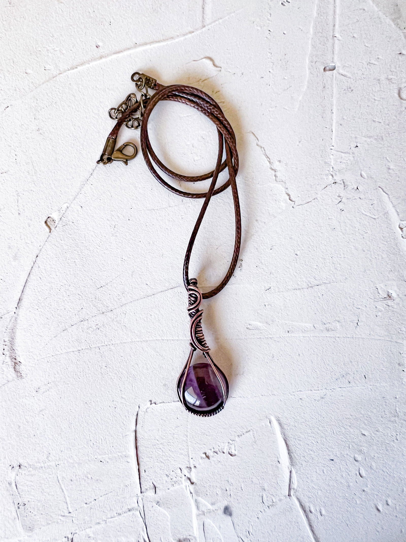 Amethyst and Copper Talisman - Copper Jewels