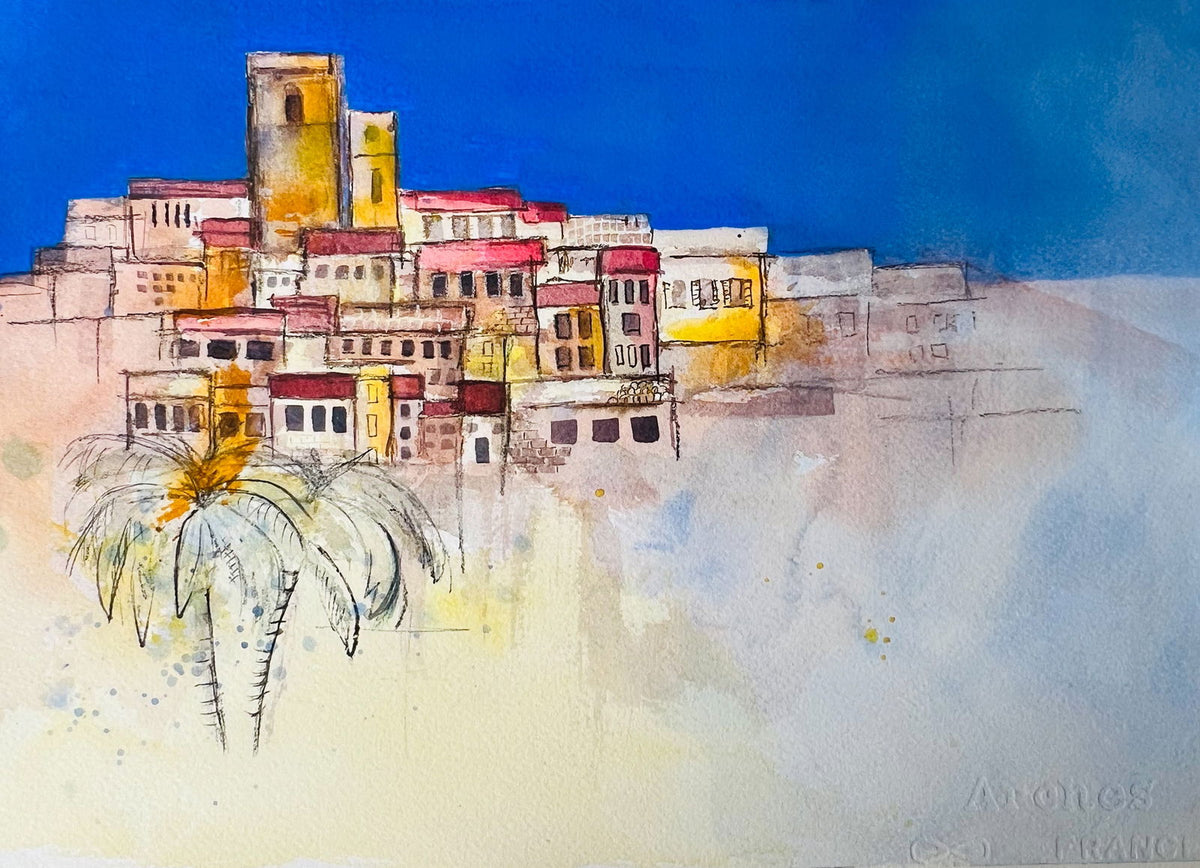 Amorosi, Campania | Original Watercolour Painting - Copper Jewels