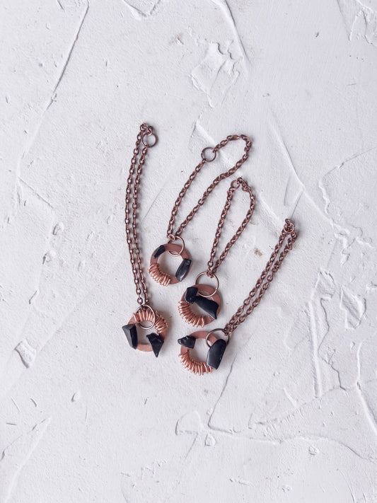 Black Tourmaline Copper Sigil - Copper Jewels