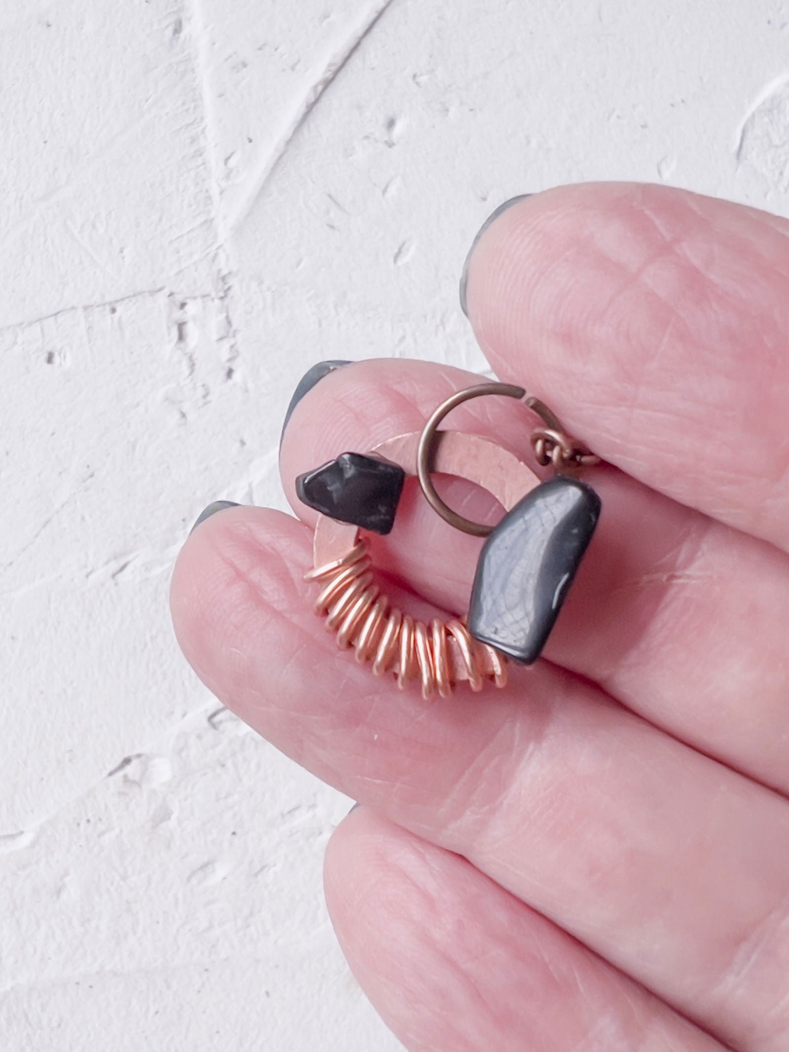 Black Tourmaline Copper Sigil - Copper Jewels