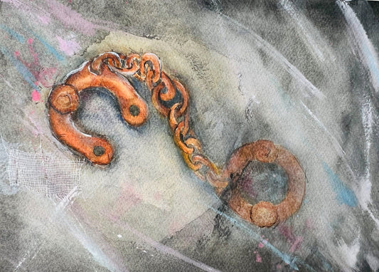 Bound by Time | Original Watercolour Painting - Copper Jewels