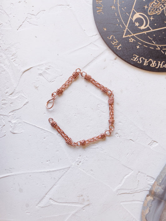 Braided Path Copper Link Bracelet - Copper Jewels