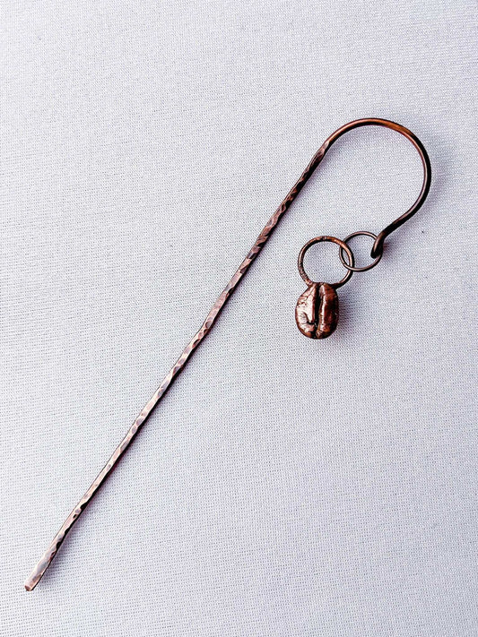 Copper Bookmark with Coffee Bean Motif - Copper Jewels