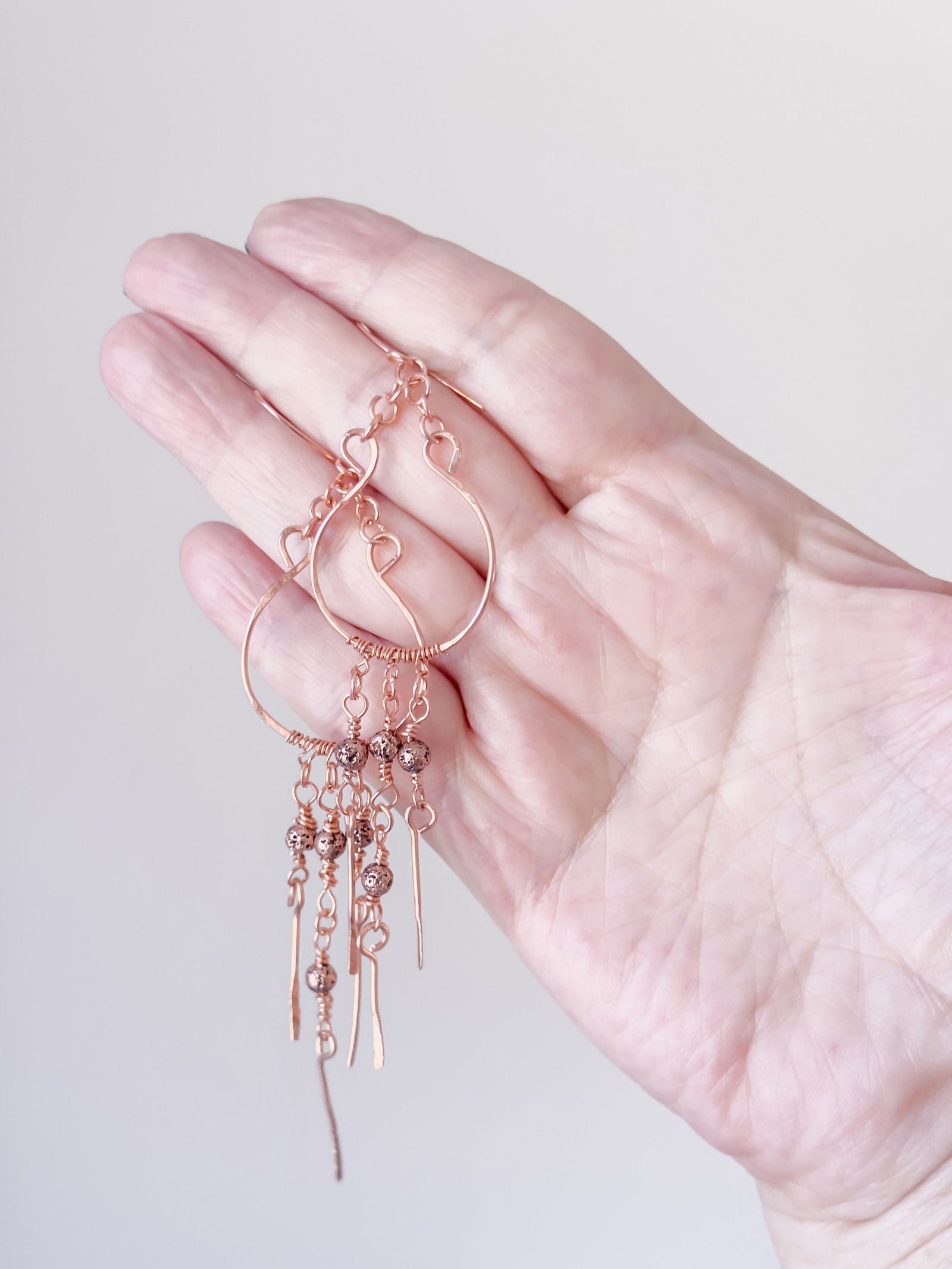 Copper Cascade Pure Copper Earrings - Copper Jewels