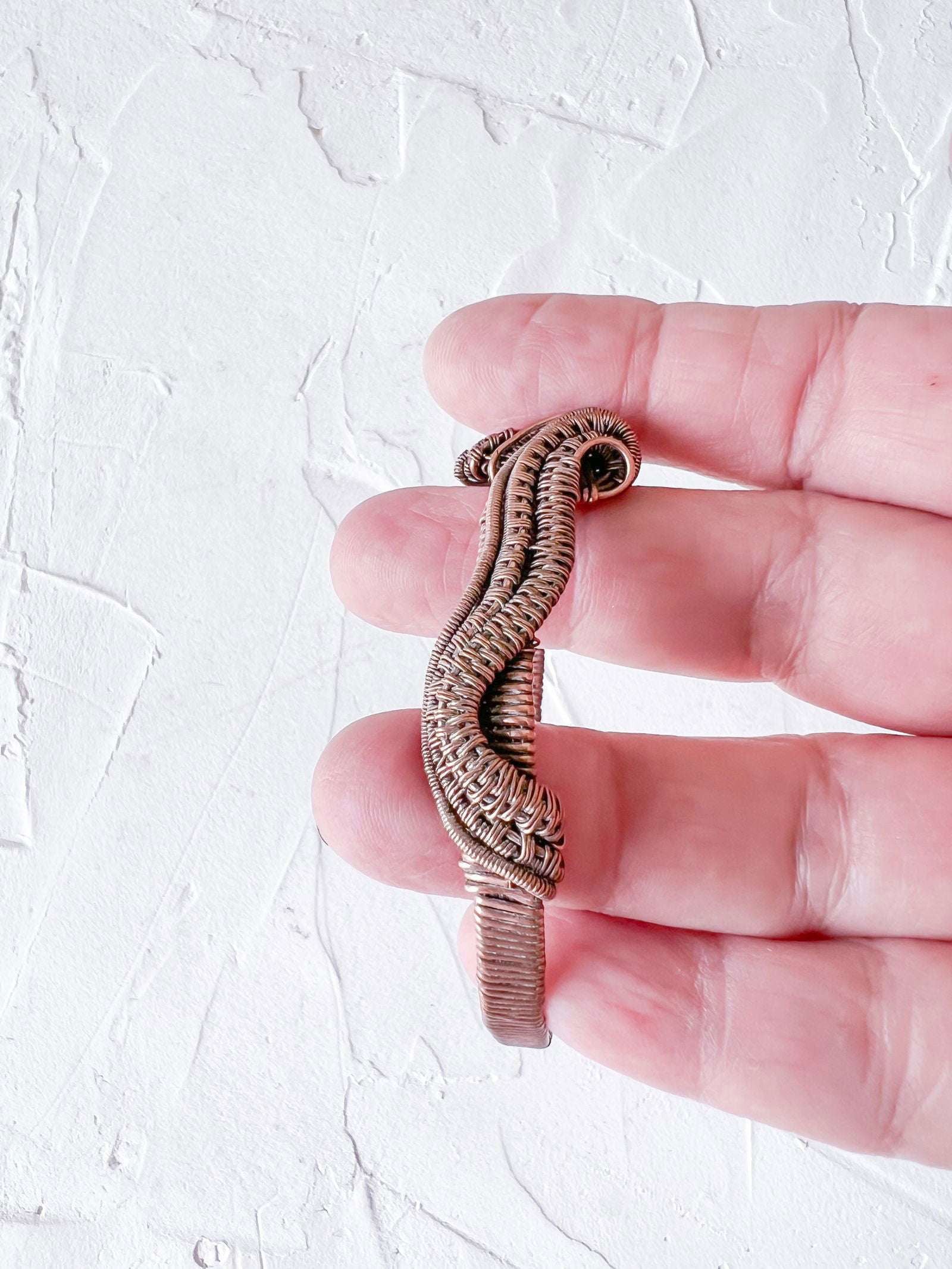 Copper Wire Woven Bangle Bracelet - Copper Jewels