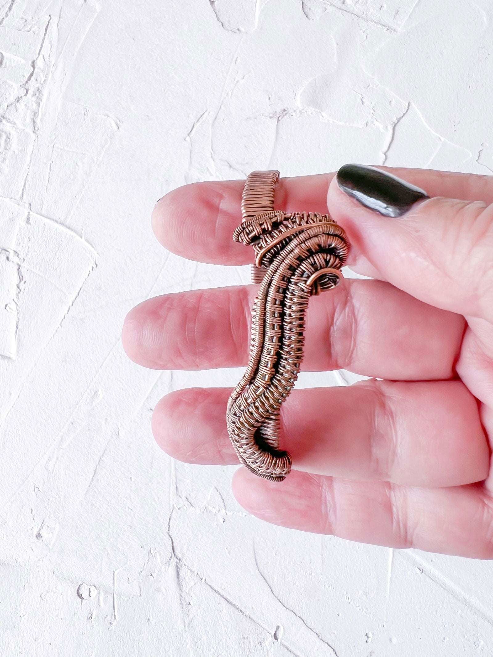 Copper Wire Woven Bangle Bracelet - Copper Jewels