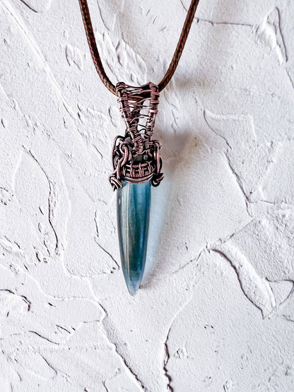 Copper and Lampwork Bead Pendant - Copper Jewels