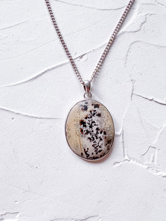 Elegant Hand Crafted Jasper and Silver Pendant - Copper Jewels