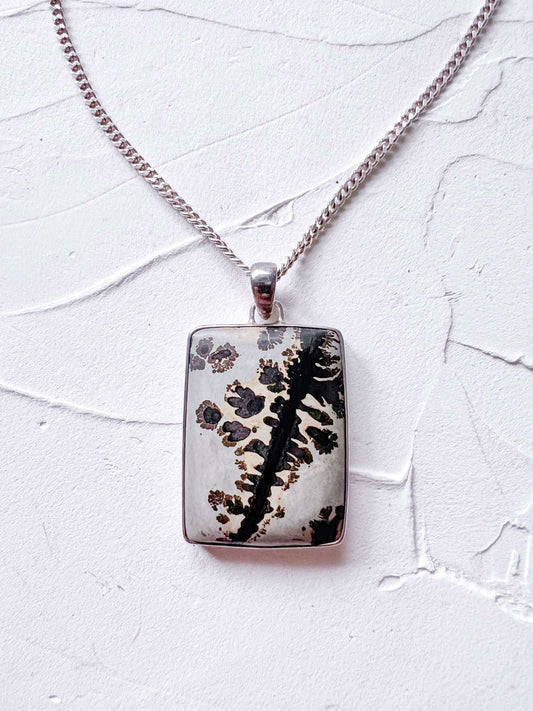 Exquisite Hand Crafted Jasper and Silver Pendant - Copper Jewels