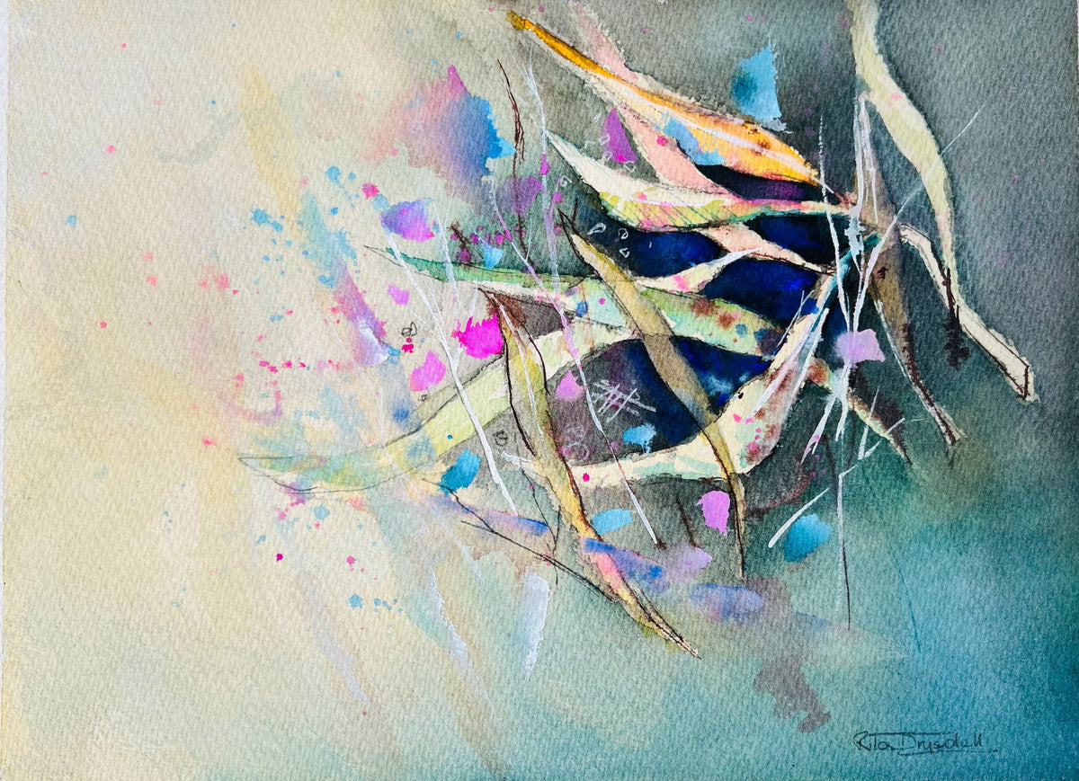 Found Along the Way II | Original Watercolour Painting - Copper Jewels